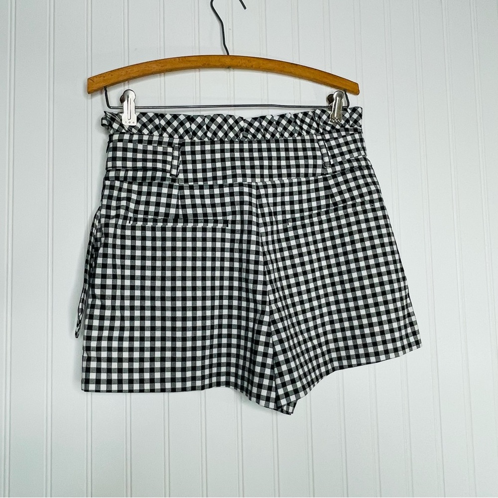 ZARA Gingham Paper Bag Shorts - Picture 5 of 7